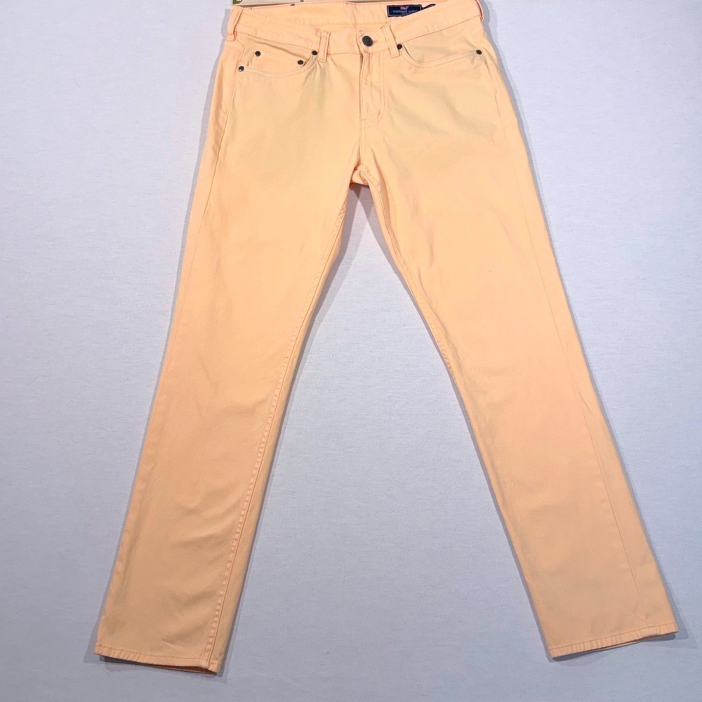Vineyard Vines 5-Pocket Pants Mens 32x32 Peach Straight Stretch Cotton